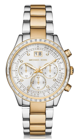 Michael Kors Brinkley Chronograph Silver Dial Two Tone Steel Strap Watch for Women - MK6188 Buy Now By Michael Kors