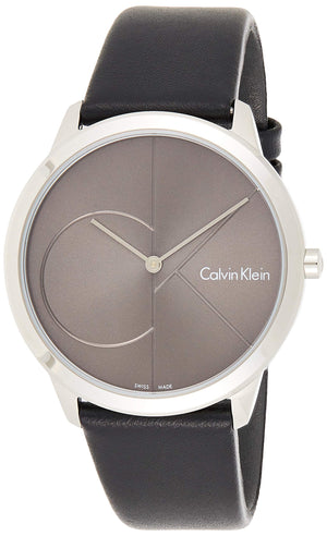 Calvin Klein Minimal Black Dial Black Leather Strap Watch for Men - K3M211C3 Buy Now By Calvin Klein