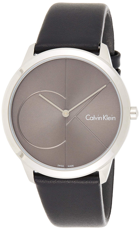 Calvin Klein Minimal Black Dial Black Leather Strap Watch for Men - K3M211C3 Buy Now By Calvin Klein