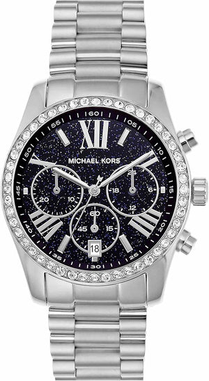 Michael Kors Lexington Chronograph Black Dial Silver Steel Strap Watch For Women - MK7277 Buy Now By Michael Kors