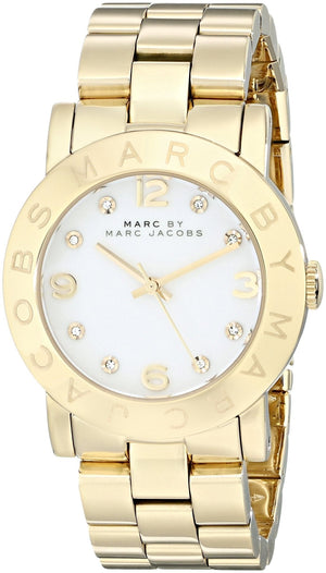 Marc Jacobs Amy White Dial Gold Steel Strap Watch for Women - MBM3056 Buy Now By Marc Jacobs