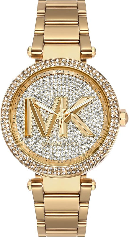 Michael Kors Parker Analog Crystals Gold Dial Gold Steel Strap Watch For Women - MK7283 Buy Now By Michael Kors