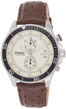 Fossil Wakefield Chronograph White Dial Brown Leather Strap Watch for Men - CH2943 Buy Now By Fossil