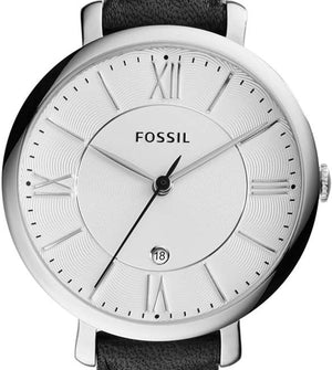Fossil Jacqueline Quartz White Dial Black Leather Strap Watch for Women - ES3972 Buy Now By Fossil
