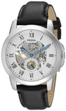 Fossil Grant Skeleton White Dial Black Leather Strap Watch for Men - ME3053 Buy Now By Fossil