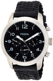 Fossil Pilot 54 Chronograph Black Dial Black Leather Strap Watch for Men - FS5181 Buy Now By Fossil
