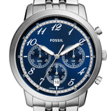 Fossil Neutra Chronograph Blue Dial Silver Steel Strap Watch for Men - FS6025 Buy Now By Fossil