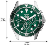Fossil FB-03 Chronograph Green Dial Silver Steel Strap Watch for Men - FS5726 Buy Now By Fossil