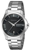 Gucci G Timeless Black Dial Silver Steel Strap Unisex Watch - YA126457 Buy Now By Gucci