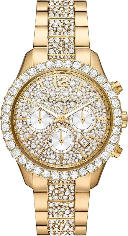 Michael Kors Layton Chronograph Gold Dial Gold Steel Strap Watch For Women - MK6977 Buy Now By Michael Kors