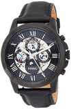 Fossil Grant Automatic Black Dial Black Leather Strap Watch for Men - ME3028 Buy Now By Fossil