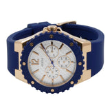 Guess Overdrive White Dial Blue Rubber Strap Watch for Women - W0149L5 Buy Now By Guess