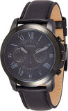 Fossil Grant Chronograph Black Dial Black Leather Strap Watch for Men - FS5132 Buy Now By Fossil