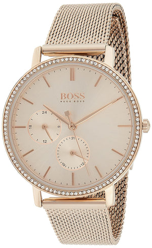 Hugo Boss Infinity Carnation Gold Dial Gold Mesh Bracelet Watch for Women - 1502519 Buy Now By Hugo Boss