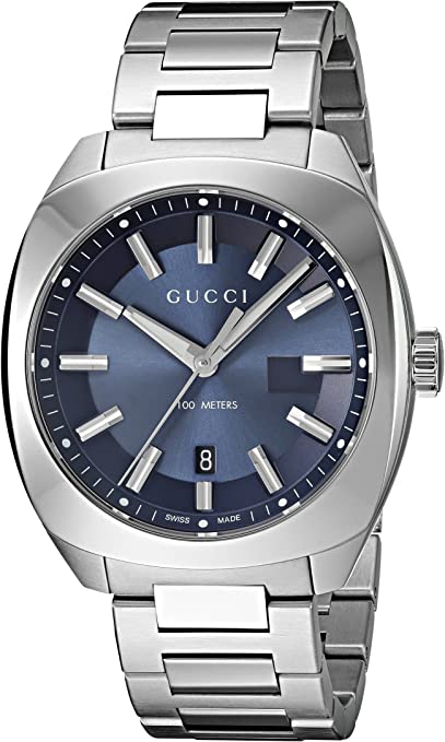 Gucci GG2570 Quartz Blue Dial Silver Steel Strap Watch For Men - YA142303 Buy Now By Gucci