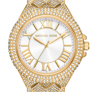 Michael Kors Camille Three-Hand Crystals White Dial Gold Steel Strap Watch for Women - MK4800 Buy Now By Michael Kors