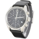 Calvin Klein Masculine Chronograph Black Dial Black Leather Strap Watch for Men - K2H27102 Buy Now By Calvin Klein