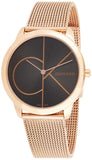 Calvin Klein Minimal Black Dial Rose Gold Mesh Bracelet Watch for Men - K3M21621 Buy Now By Calvin Klein