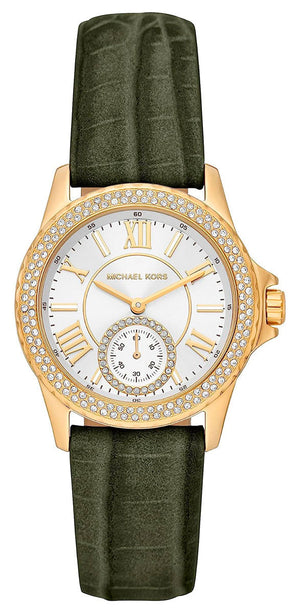 Michael Kors Mini Everest Crystals White Dial Green Leather Strap Watch for Women - MK4720 Buy Now By Michael Kors
