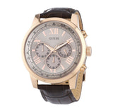 Guess Horizon Quartz Champagne Dial Brown Leather Strap Watch For Women - W0380G4 Buy Now By Guess