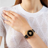 Versace Palazzo Empire Greca Black Dial Black Leather Strap Watch for Women - VEDV00119 Buy Now By Versace