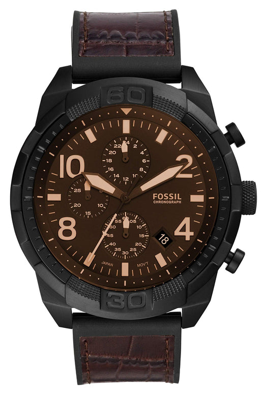 Fossil Bronson Chronograph Brown Dial Brown Leather Strap Watch for Men - FS5713 Buy Now By Fossil