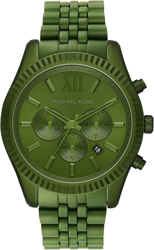 Michael Kors Lexington Chronograph Green Dial Green Steel Strap Watch For Men - MK8790 Buy Now By Michael Kors
