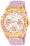 Guess Starlight Diamonds White Dial Purple Rubber Strap Watch for Women - W0846L6 Buy Now By Guess