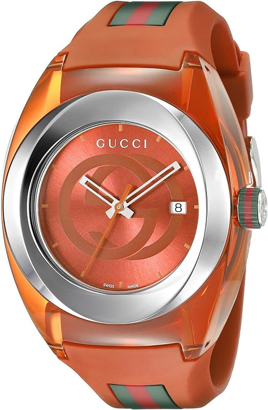 Gucci Sync XXL Quartz Orange Dial Orange Rubber Strap Unisex Watch - YA137108 Buy Now By Gucci