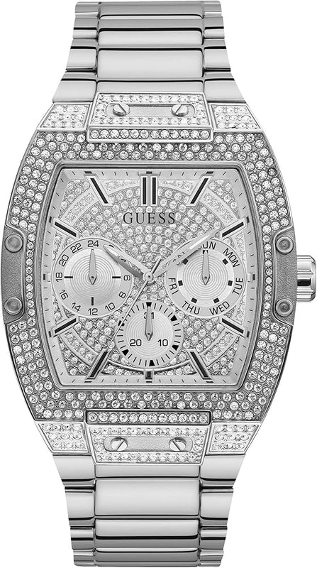 Guess Phoenix Multifunction Crystals Silver Dial Silver Steel Strap Watch For Men - GW0094G1 Buy Now By Guess