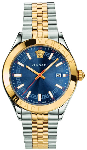 Versace Hellenyium Quartz Blue Dial Two Tone Steel Strap Watch For Men - VEVK00520 Buy Now By Versace