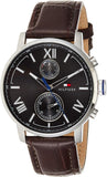 Tommy Hilfiger Aiden Quartz Black Dial Brown Leather Strap Watch for Men - 1791309 Buy Now By Tommy Hilfiger