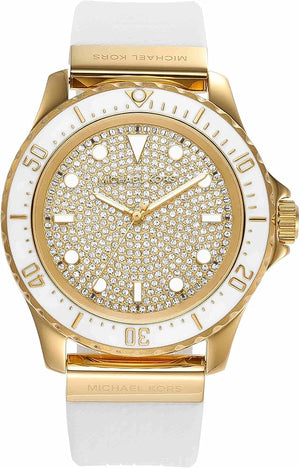 Michael Kors Everest Analog Gold Dial White Silicone Strap Watch For Women - MK7357 Buy Now By Michael Kors