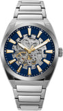 Fossil Everett Automatic Skeleton Blue Dial Silver Steel Strap Watch for Men - ME3220 Buy Now By Fossil