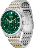 Hugo Boss Gregor Chronograph Green Dial Two Tone Steel Strap Watch For Men - 1514081 Buy Now By Hugo Boss
