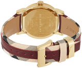 Burberry Heritage Nova Gold Dial Haymarket Red Leather Strap Watch for Women - BU9111 Buy Now By Burberry