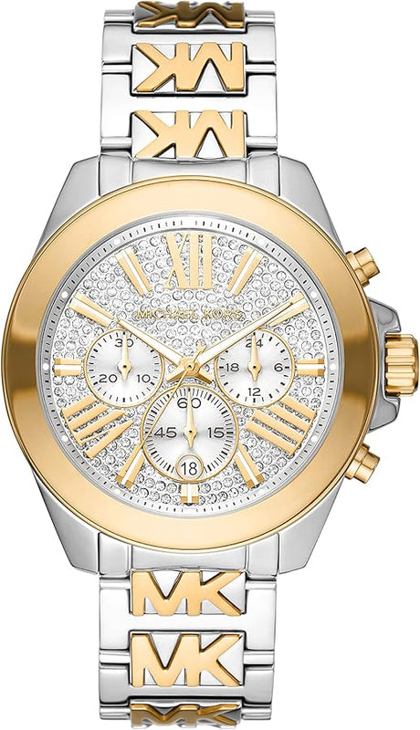 Michael Kors Wren Chronograph Crystals Silver Two Tone Steel Strap Watch for Women - MK6953 Buy Now By Michael Kors