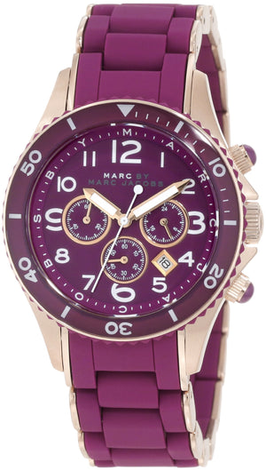 Marc Jacobs Rock Chronograph Purple Dial Purple Silicone Strap Watch for Women - MBM2576 Buy Now By Marc Jacobs