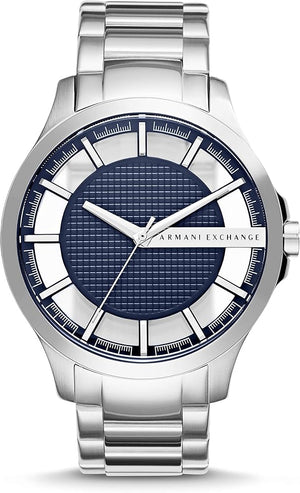 Armani Exchange Hampton Chronograph Blue Dial Silver Steel Strap Watch For Men - AX2178 Buy Now By Armani Exchange