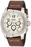 Fossil Modern Machine White Dial Brown Leather Strap Watch for Men - FS4929 Buy Now By Fossil