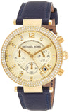 Michael Kors Parker Gold Dial Blue Leather Strap Watch for Women - MK2280 Buy Now By Michael Kors