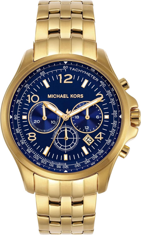 Michael Kors Pilot Quartz Blue Dial Gold Steel Strap Watch For Men - MK9125 Buy Now By Michael Kors