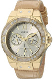 Guess Limelight Quartz Silver Dial Golden Leather Strap Watch For Women - W0775L2 Buy Now By Guess