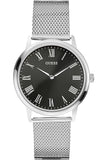 Guess Analog Black Dial Silver Mesh Bracelet Watch for Men - W1263G1 Buy Now By Guess