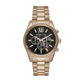 Michael Kors Lexington Chronograph Black Dial Gold Steel Strap Watch for Men - MK9155 Buy Now By Michael Kors