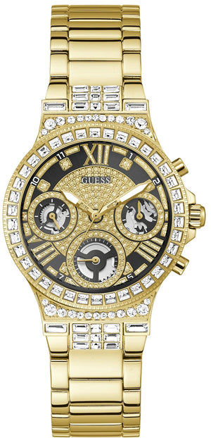 Guess Moonlight Diamonds Gold Dial Gold Steel Strap Watch for Women - GW0320L5 Buy Now By Guess