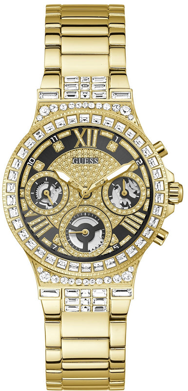 Guess Moonlight Diamonds Gold Dial Gold Steel Strap Watch for Women - GW0320L5 Buy Now By Guess