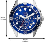 Fossil FB-03 Chronograph Blue Dial Silver Steel Strap Watch for Men - FS5724 Buy Now By Fossil
