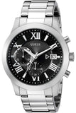 Guess Atlas Chronograph Black Dial Silver Steel Strap Watch For Men - W0668G3 Buy Now By Guess