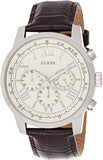 Guess Horizon Chronograph White Dial Brown Leather Strap Watch For Men - W0380G2 Buy Now By Guess